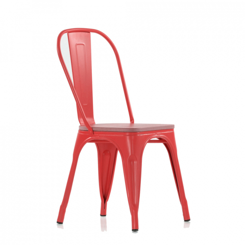 Стул Tolix Style Wood красный