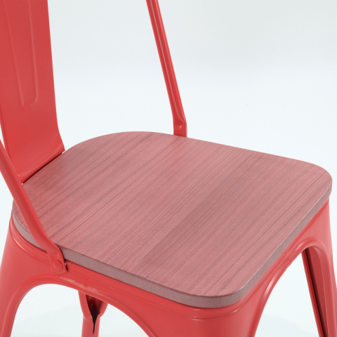 Стул Tolix Style Wood красный