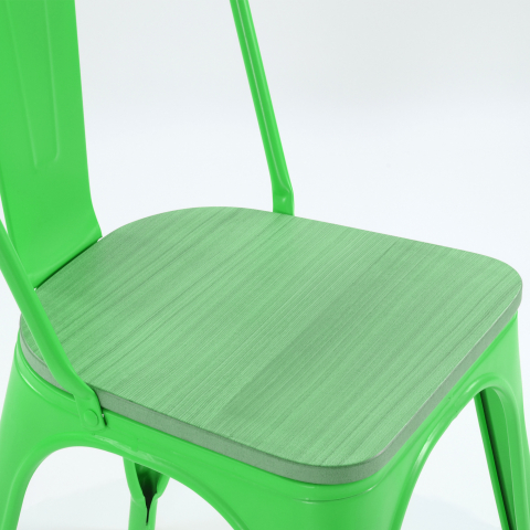 Стул Tolix Style Wood зеленый