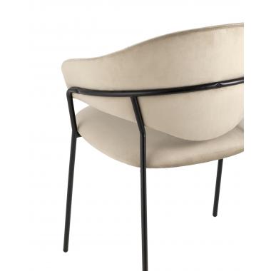 Стул Tiffany с подлокотниками, ткань велюр капучино H65