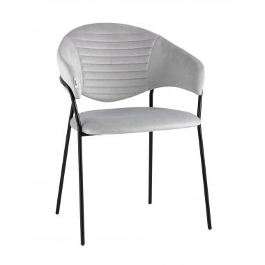 Стул Tiffany с подлокотниками цвет серый H14 велюр, черный каркас