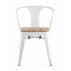 Стул TOLIX ARM WOOD с подлокотниками белый