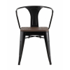 Стул TOLIX ARM WOOD с подлокотниками черный