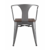 Стул TOLIX ARM WOOD с подлокотниками серебристый