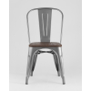 Стул Tolix style wood серебристый матовый