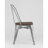 Стул Tolix style wood серебристый матовый