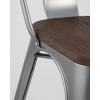 Стул Tolix style wood серебристый матовый