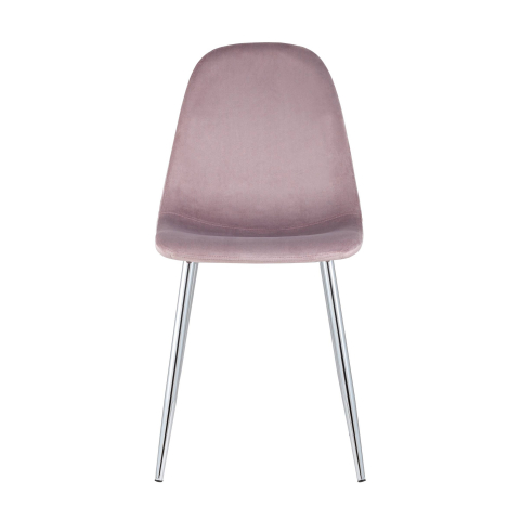 Стул Валенсия велюр розовый хромированные ножки