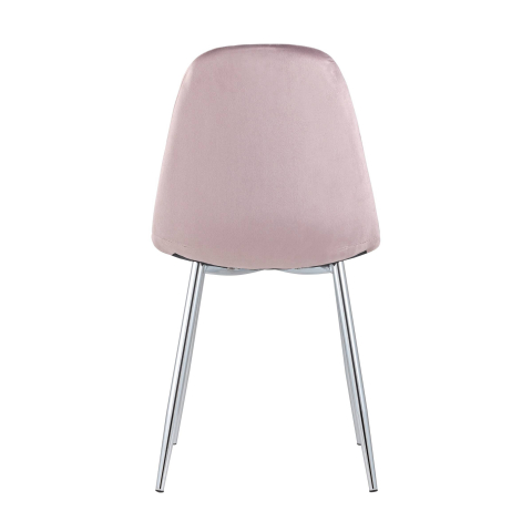 Стул Валенсия велюр розовый хромированные ножки