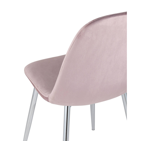 Стул Валенсия велюр розовый хромированные ножки