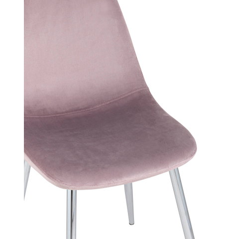 Стул Валенсия велюр розовый хромированные ножки