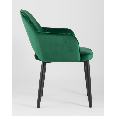 Мягкий стул Венера диамант велюр изумрудный, с подлокотниками