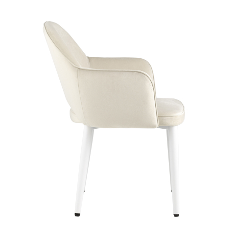 Стул Венера велюр кремовый ножки белые