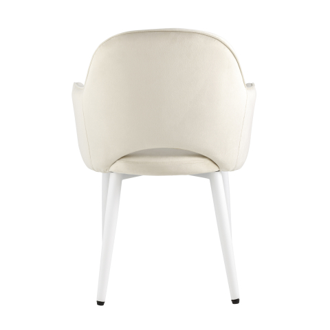 Стул Венера велюр кремовый ножки белые