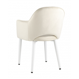 Стул Венера велюр кремовый ножки белые