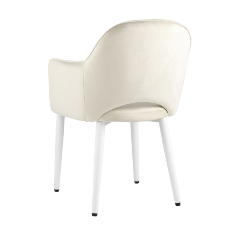 Стул Венера велюр кремовый ножки белые