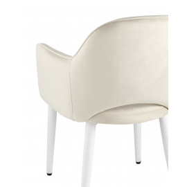 Стул Венера велюр кремовый ножки белые