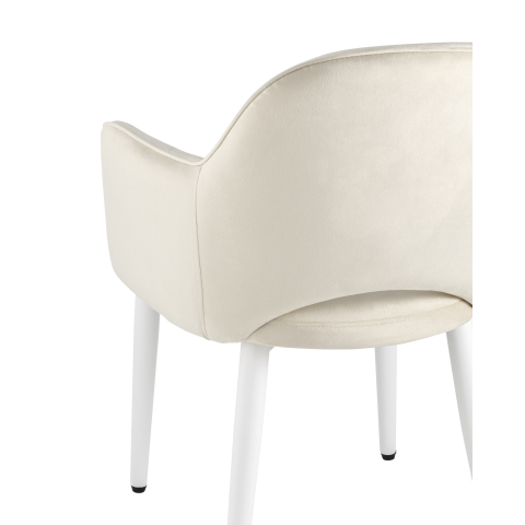 Стул Венера велюр кремовый ножки белые