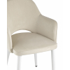 Стул Венера велюр кремовый ножки белые