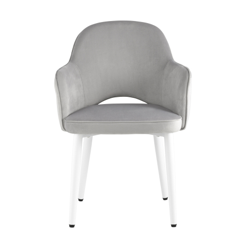 Стул Венера велюр серый ножки белые