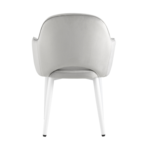 Стул Венера велюр серый ножки белые