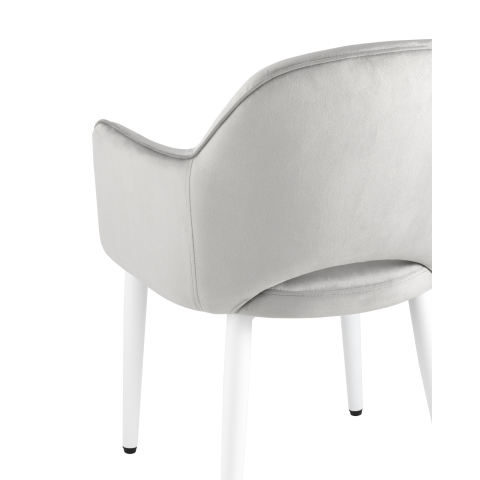 Стул Венера велюр серый ножки белые