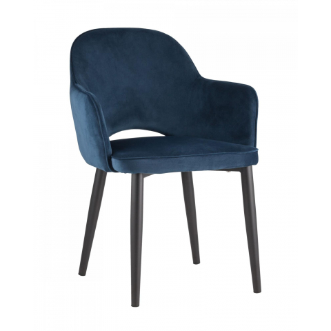 Мягкий стул Венера велюр сине-зеленый с подлокотниками