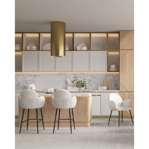 Стул полубарный Wave Stripes букле белый