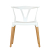 Пластиковый стул Wishbone белый ножки деревянные