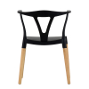Пластиковый стул Wishbone черный ножки деревянные