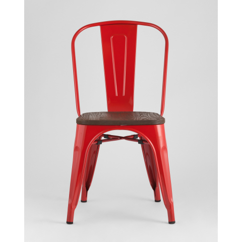 Стул Tolix WOOD красный глянцевый