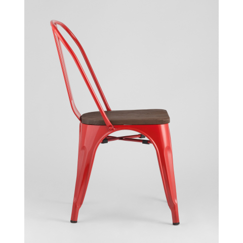 Стул Tolix WOOD красный глянцевый