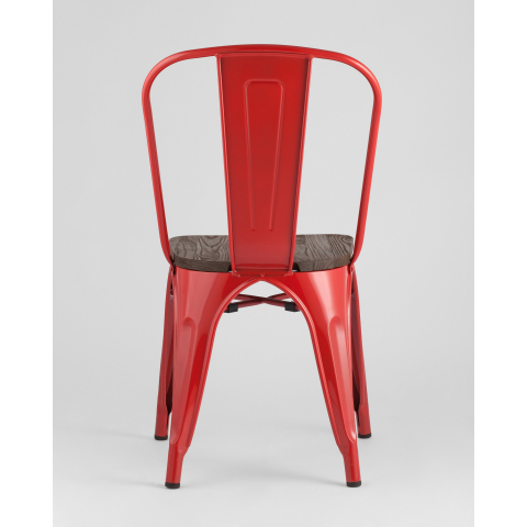 Стул Tolix WOOD красный глянцевый