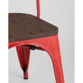 Стул Tolix WOOD красный глянцевый