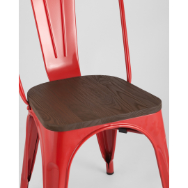 Стул Tolix WOOD красный глянцевый