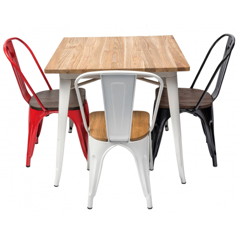 Стул Tolix WOOD красный глянцевый