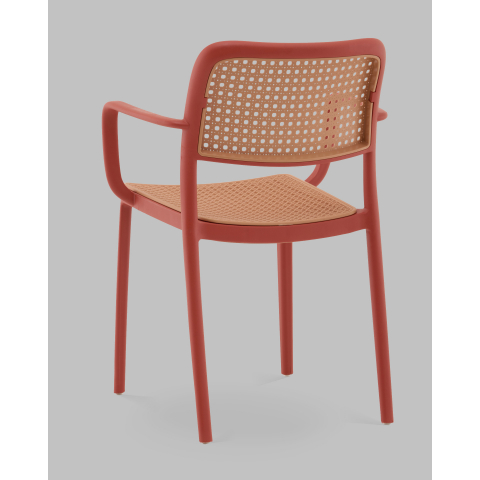 Стул Yona пластиковый с подлокотниками красный
