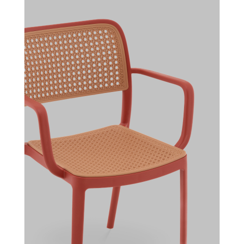 Стул Yona пластиковый с подлокотниками красный