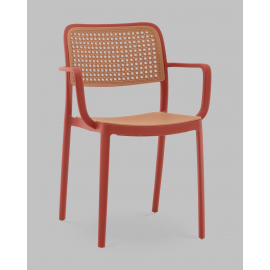 Стул Yona пластиковый с подлокотниками красный
