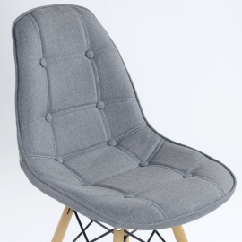 Мягкий стул Eames Soft светло-серая ткань