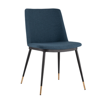 Мягкий стул Мелисса синий, ножки золотые