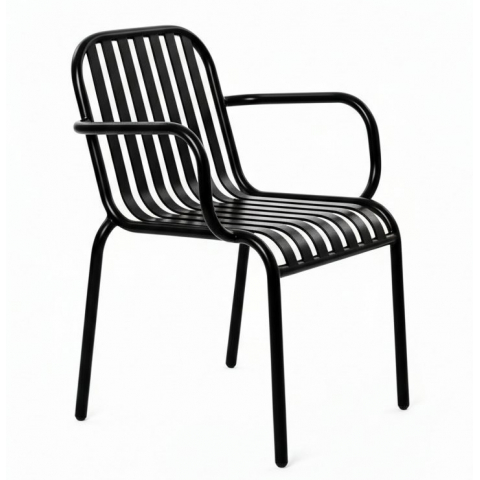 Металлический стул Позитано с подлокотниками черный