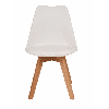 Пластиковый стул Роберт белый с мягким сиденьем и деревянными ножками