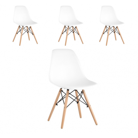 Стул Eames dsw белый комплект 4 штуки