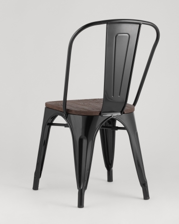Стул Tolix wood черный глянец