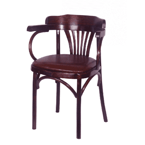 Деревянный венский стул Классик-М с подлокотниками, сиденье мягкое