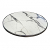 Круглая столешница Werzalit d=800 мм цвет мраморный опиум металлическая кромка хром