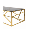 Журнальный стол 120*60 АРТ ДЕКО стекло smoke сталь золото