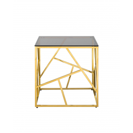Журнальный столик 55*55 АРТ ДЕКО золото стекло smoke