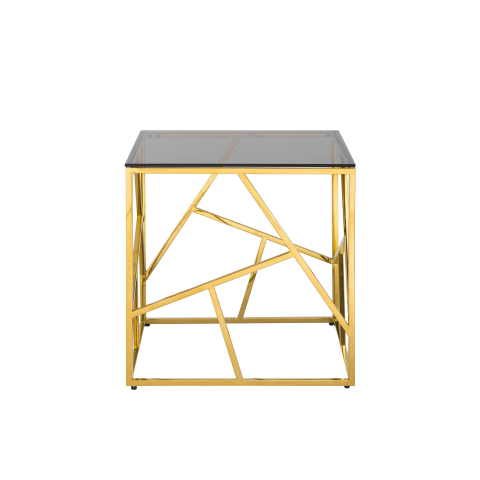 Журнальный столик 55*55 АРТ ДЕКО золото стекло smoke